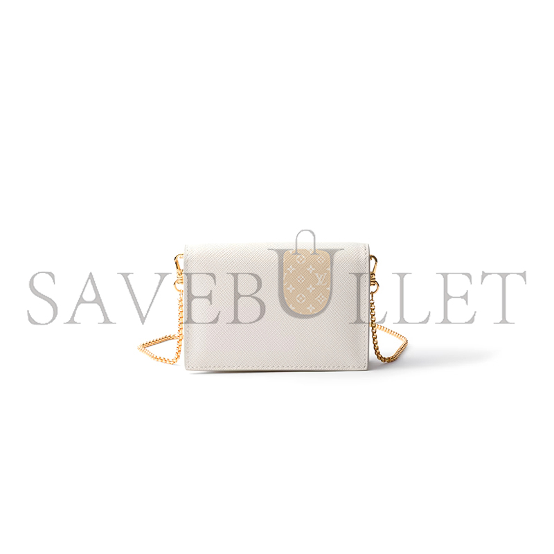 Pra*a saffiano leather card holder with shoulder strap 1mr034 (11.5*8*2.5cm)